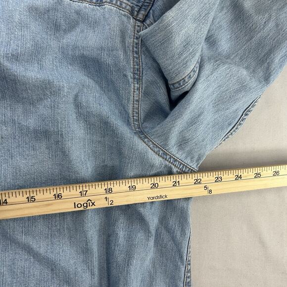 Levi Strauss Shirt Mens XL Denim Western Pearl Snap Long Sleeve Casual - Picture 13 of 13